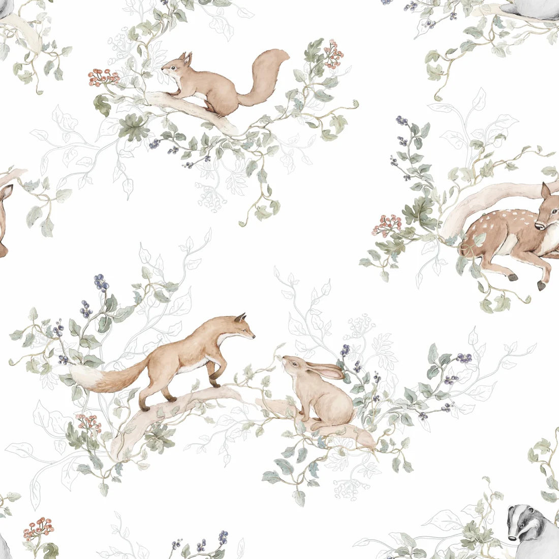 Matuu, Tapet, Woodland Whisper White