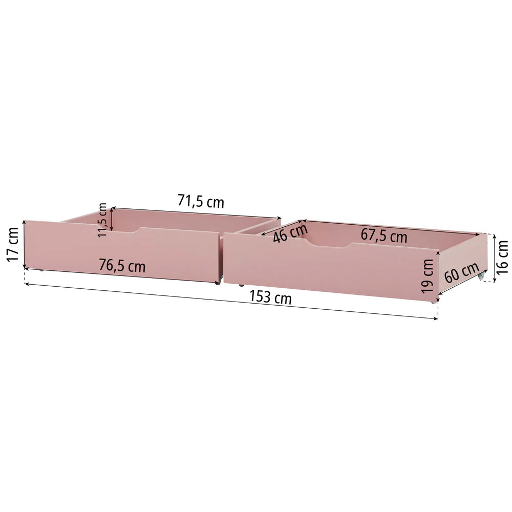Hoppekids, ECO Comfort, Juniorisänky 70x160 cm, Pale Rose