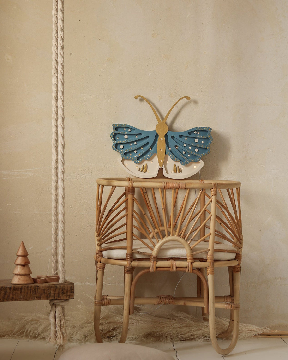 Little Lights Night Light, Butterfly Daisy Blue