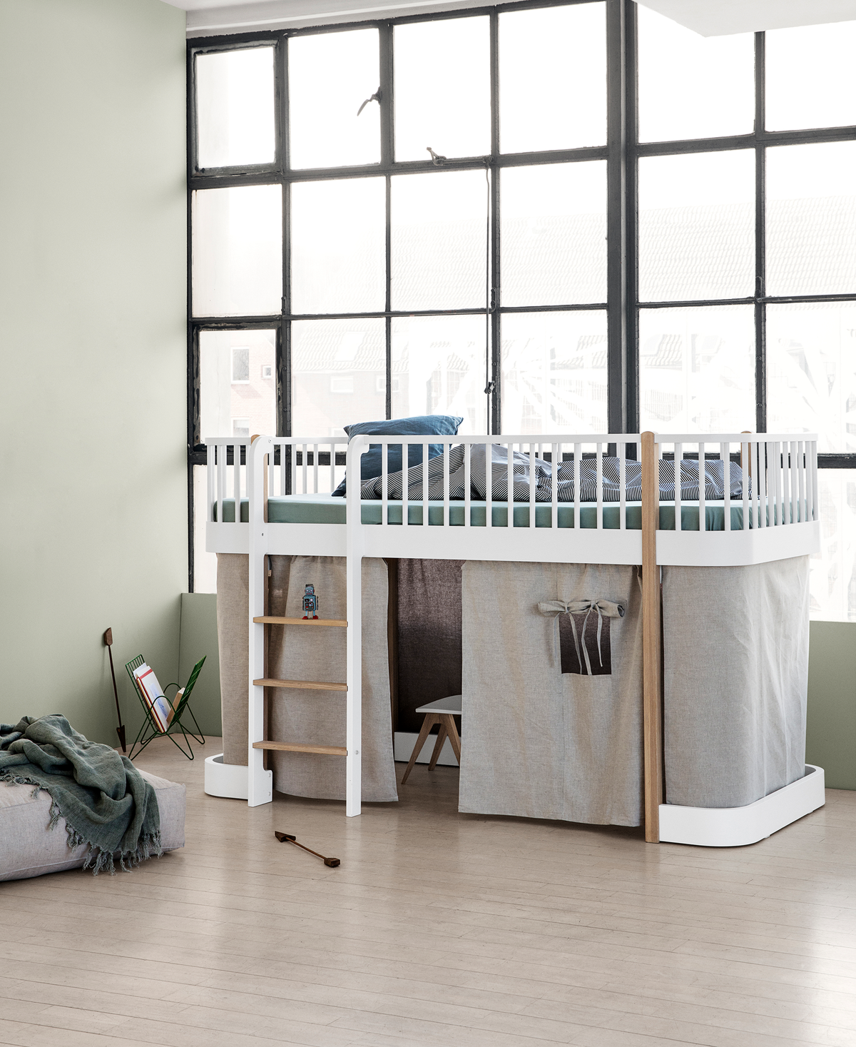 Oliver Furniture, Wood Original, Curtain 138 cm (for Loft Bed or Bunk Bed 90x200 cm), Nature