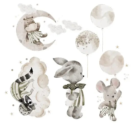 Wall sticker Set 100x100 cm, Moon Dreamers