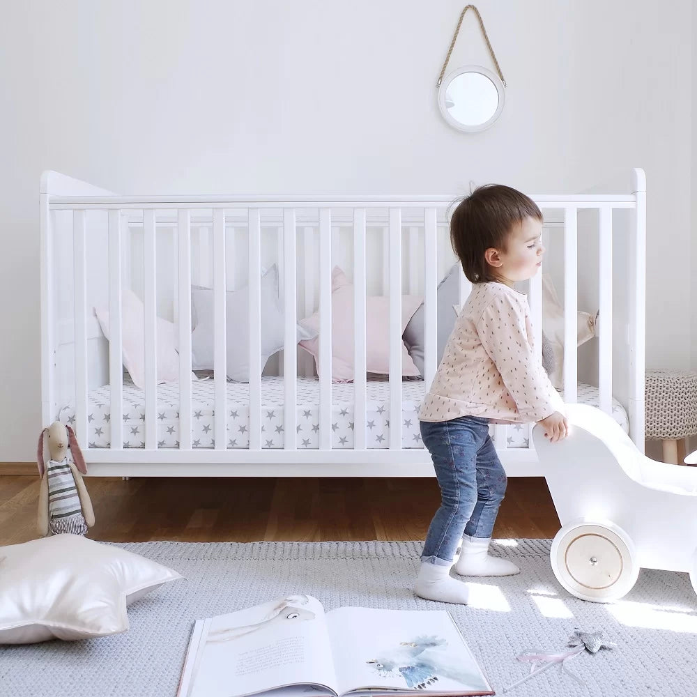 Woodies, Cot bed 2 IN 1 Classic Cot Bed 70x140 cm, White