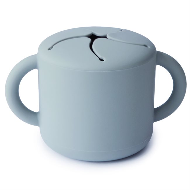 Mushie, Silicone Snack Cup, Powder Blue