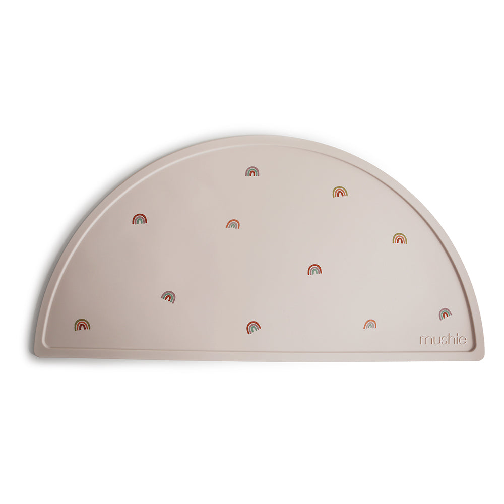 Mushie Silicone Dining Tray, Rainbows