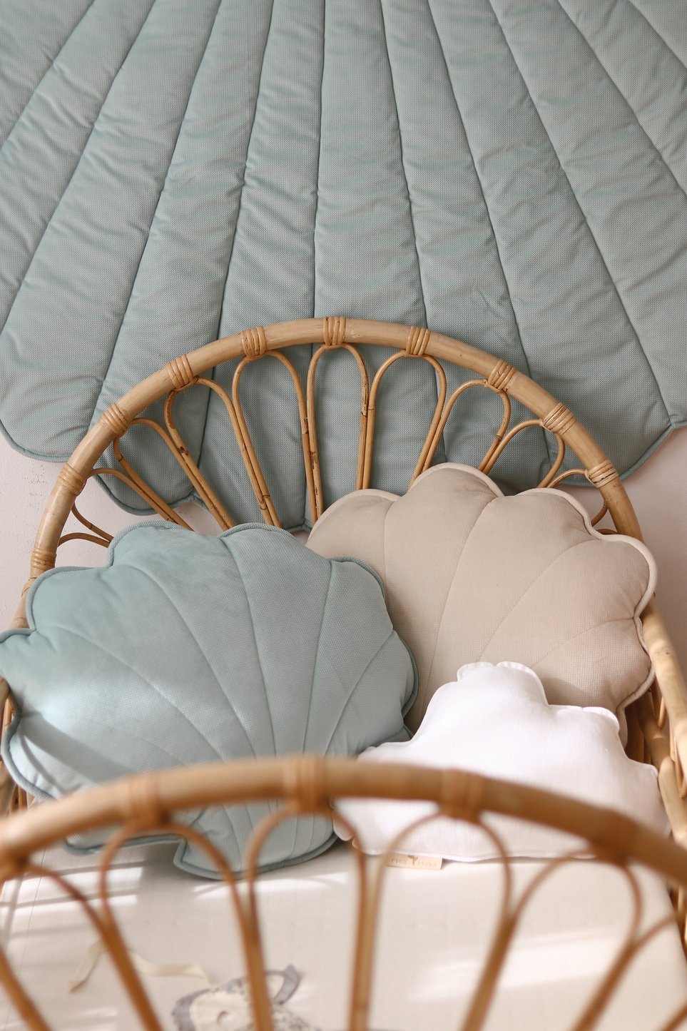 Moi Mili Decorative Pillow Large, Velvet Shell "Powder Mint"