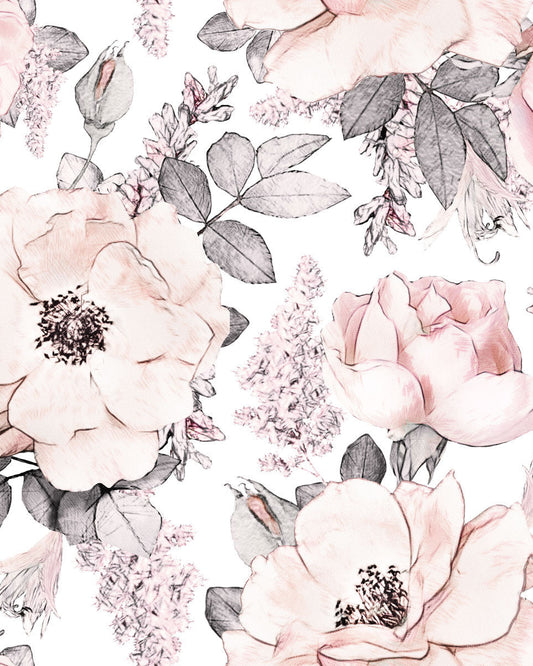 Grey Flowers, Wallpaper