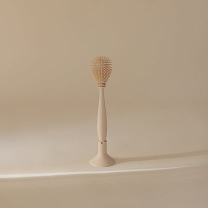 Mushie, Silicone Washing Brush for Bottles, Shifting Sand