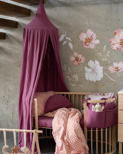 Matuu Bed Canopy, Plum Dream Muslin