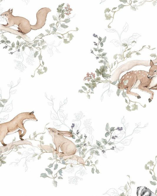Matuu, Wallpaper, Woodland Whisper White