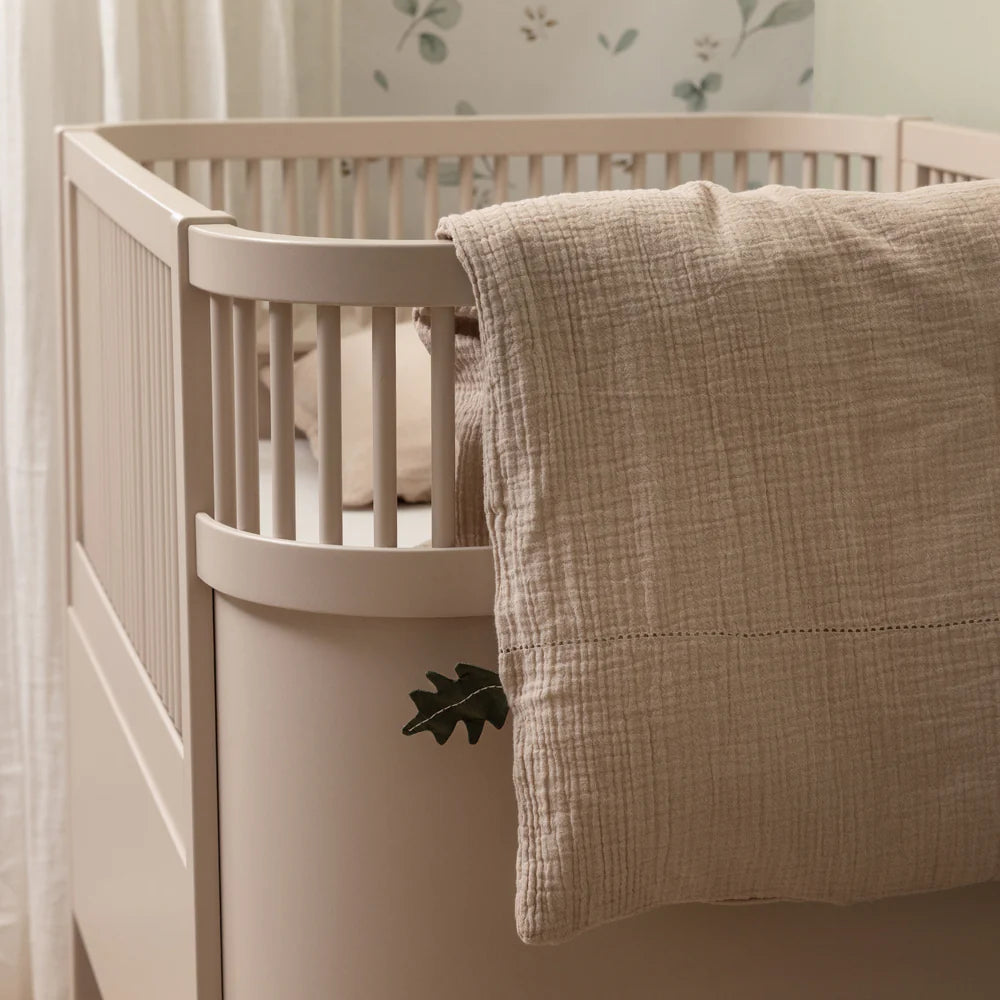 Zebra, Muslin Dra-på-lakanset 100x135 cm, Seabreeze Beige
