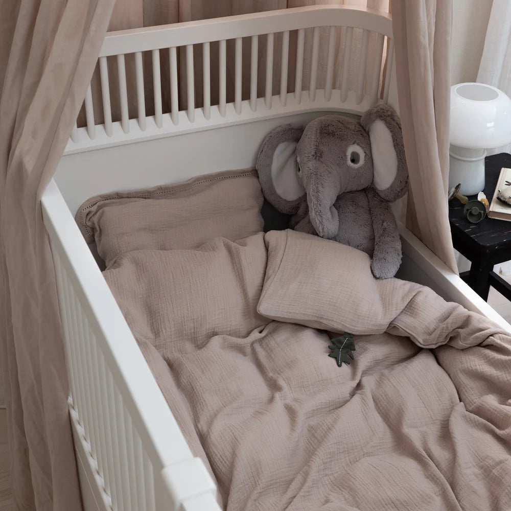 Zebra, Muslin Dra-på-lakanset 100x135 cm, Seabreeze Beige