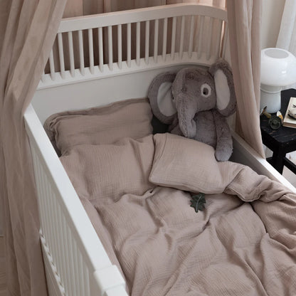 Zebra, Muslin Dra-på-lakanset 100x135 cm, Seabreeze Beige