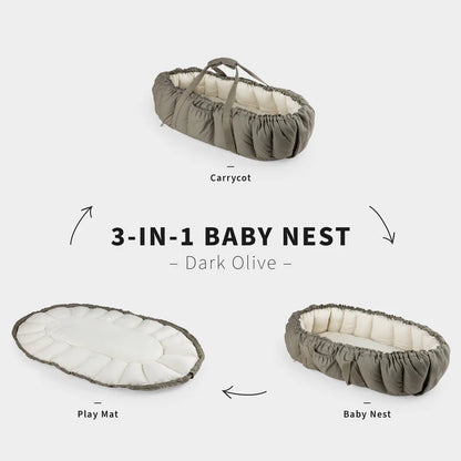 Sebra, Portable Sleep Pod, 3-in-1 Baby Nest, Dark Olive