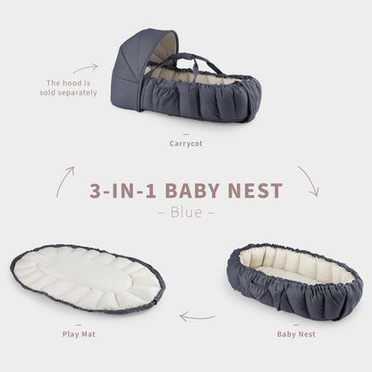 Sebra, Kannettava Unipesä, 3-in-1 Baby Nest, Blue