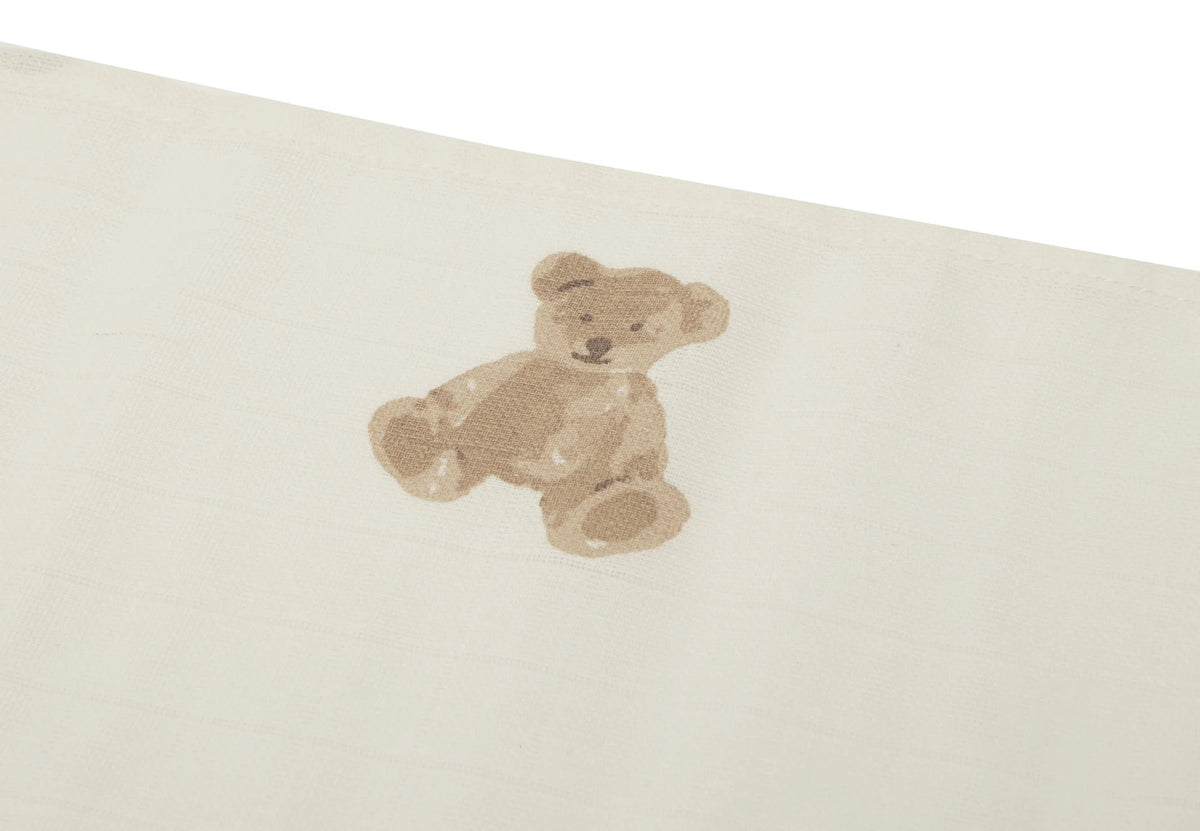 Jollein, Muslin Swaddle 2-pack, Teddy Bear, 115x115cm
