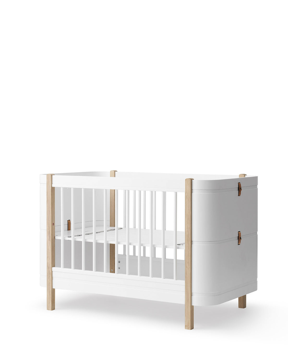Oliver Furniture, Wood Mini+ Cot & Junior Bed 5in1, White/Oak