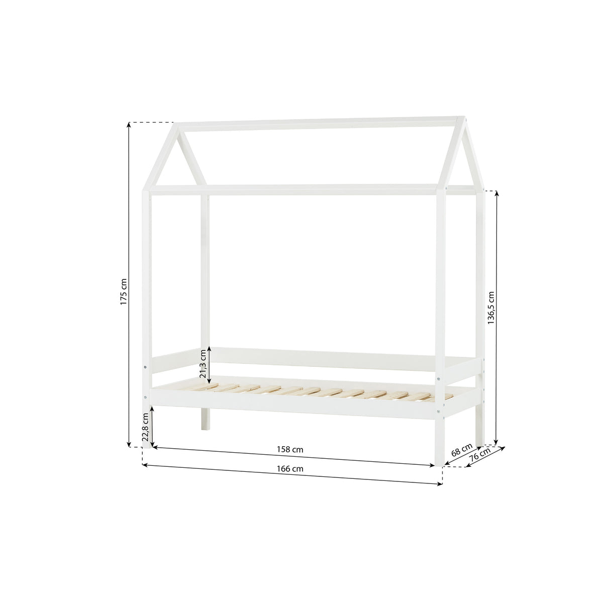 Hoppekids, ECO Comfort, Hussäng 70x160, Vit
