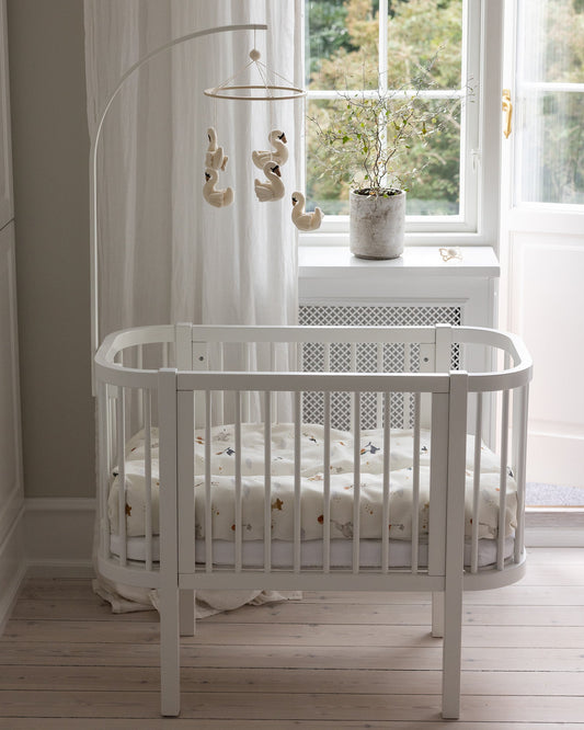 Zebra, Bedside Cradle, White