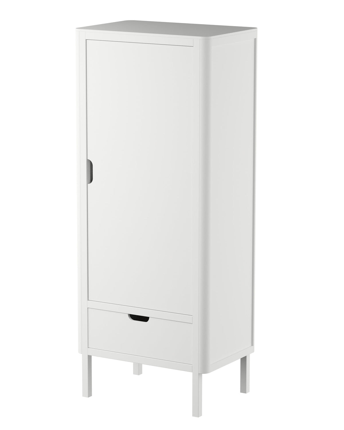 Zebra, Wardrobe, Single Door, Classic White
