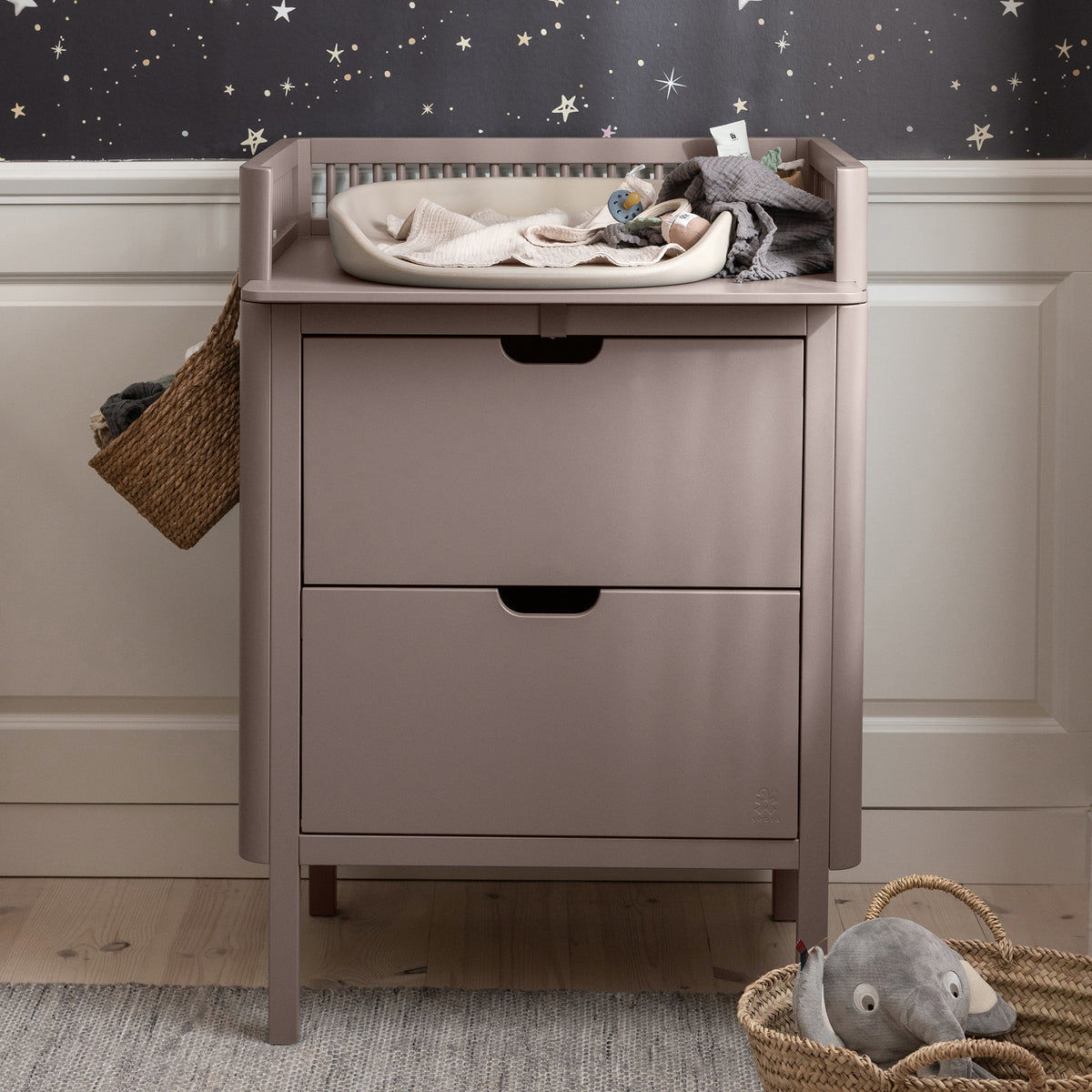 Sebra, Chest of drawers/Changing table, Jetty Beige