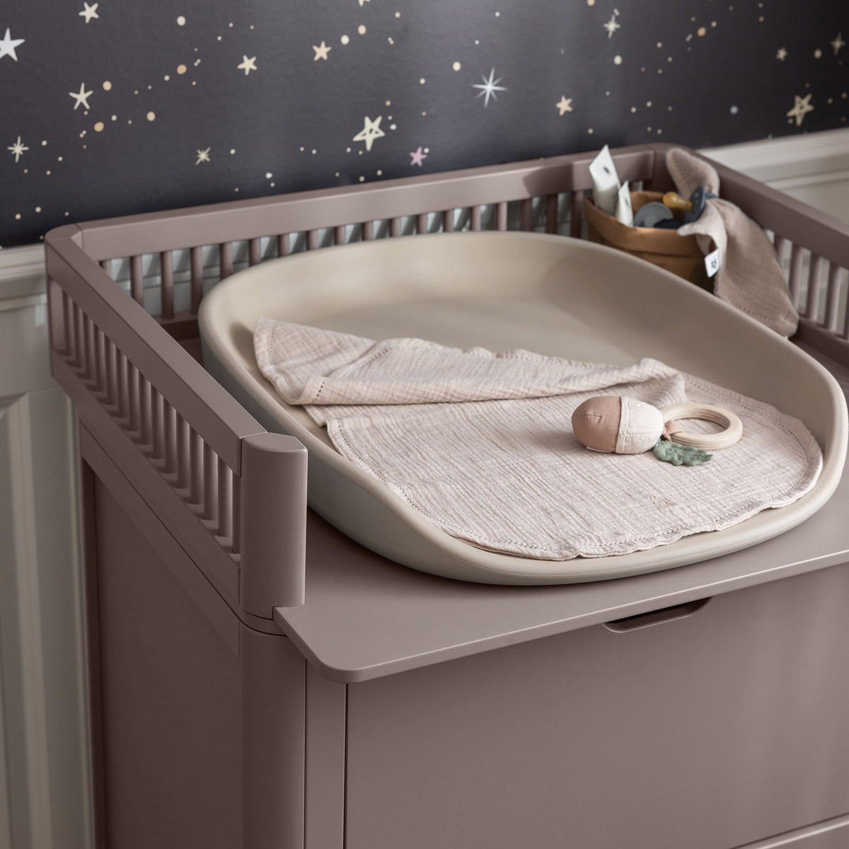 Sebra, Chest of drawers/Changing table, Jetty Beige