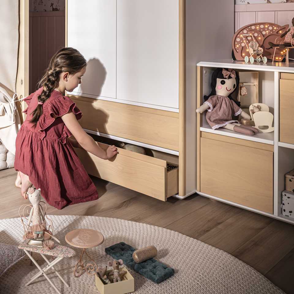 Inmondo, Funflex Low chest of drawers, Birch doors, Various colors