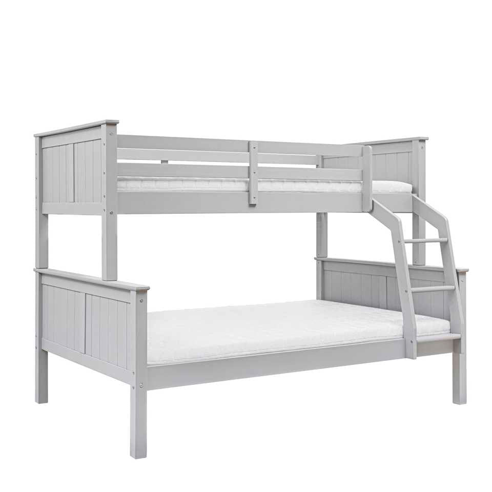 Inmondo, Collet Trio Bunk Bed with Headboard (Convertible), Pearl Grey