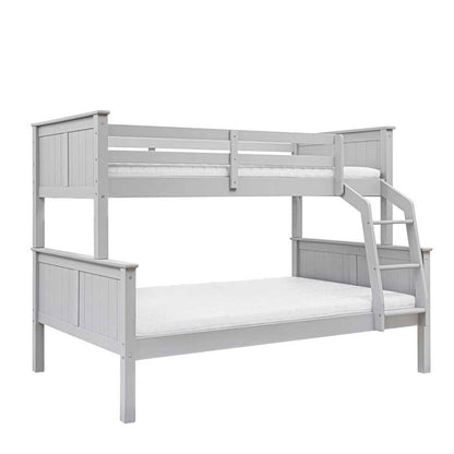 Inmondo, Collet Trio Bunk Bed with Headboard (Convertible), Pearl Grey