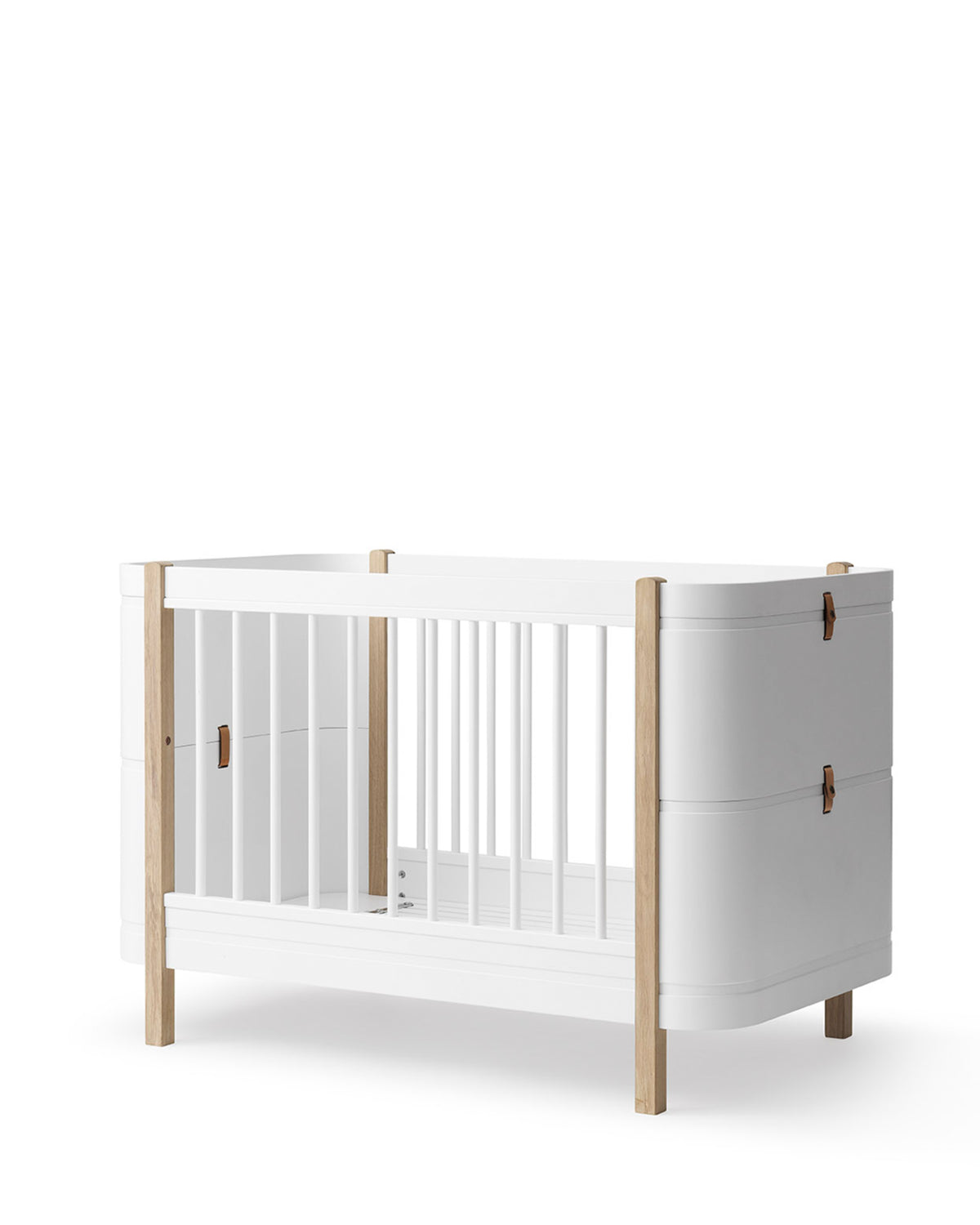 Oliver Furniture, Wood Mini+ Cot & Junior Bed 5in1, White/Oak