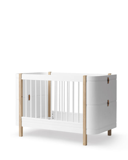 Oliver Furniture, Wood Mini+ Cot & Junior Bed 5in1, White/Oak