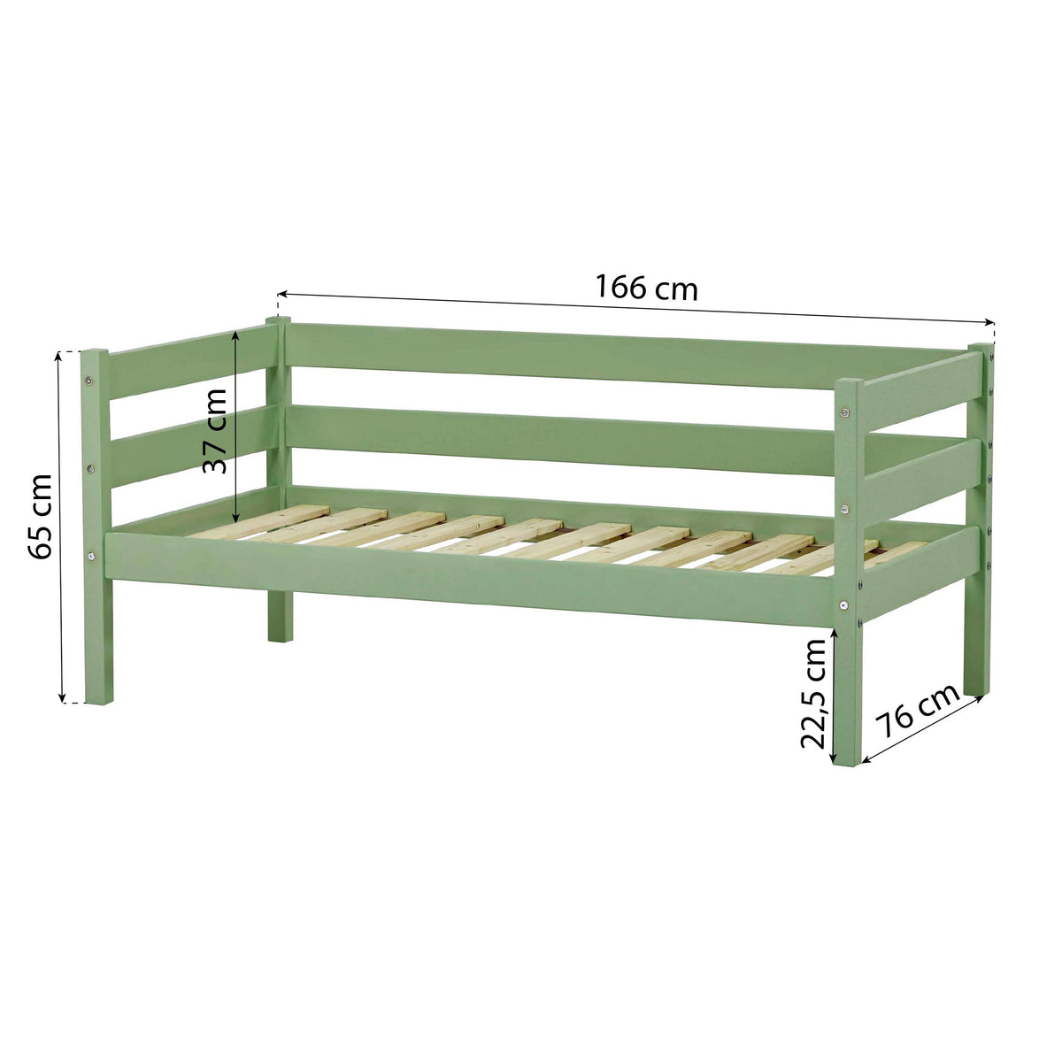 Hoppekids, ECO Comfort, Juniorsäng 70x160 cm, Grön