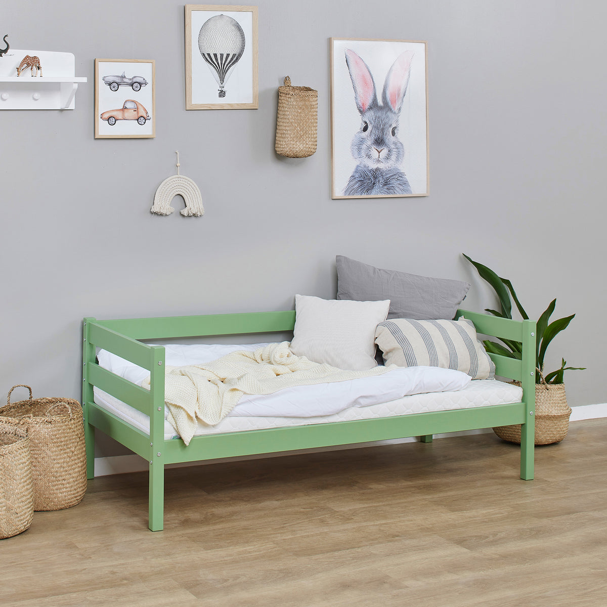 Hoppekids, ECO Comfort, Juniorsäng 70x160 cm, Grön
