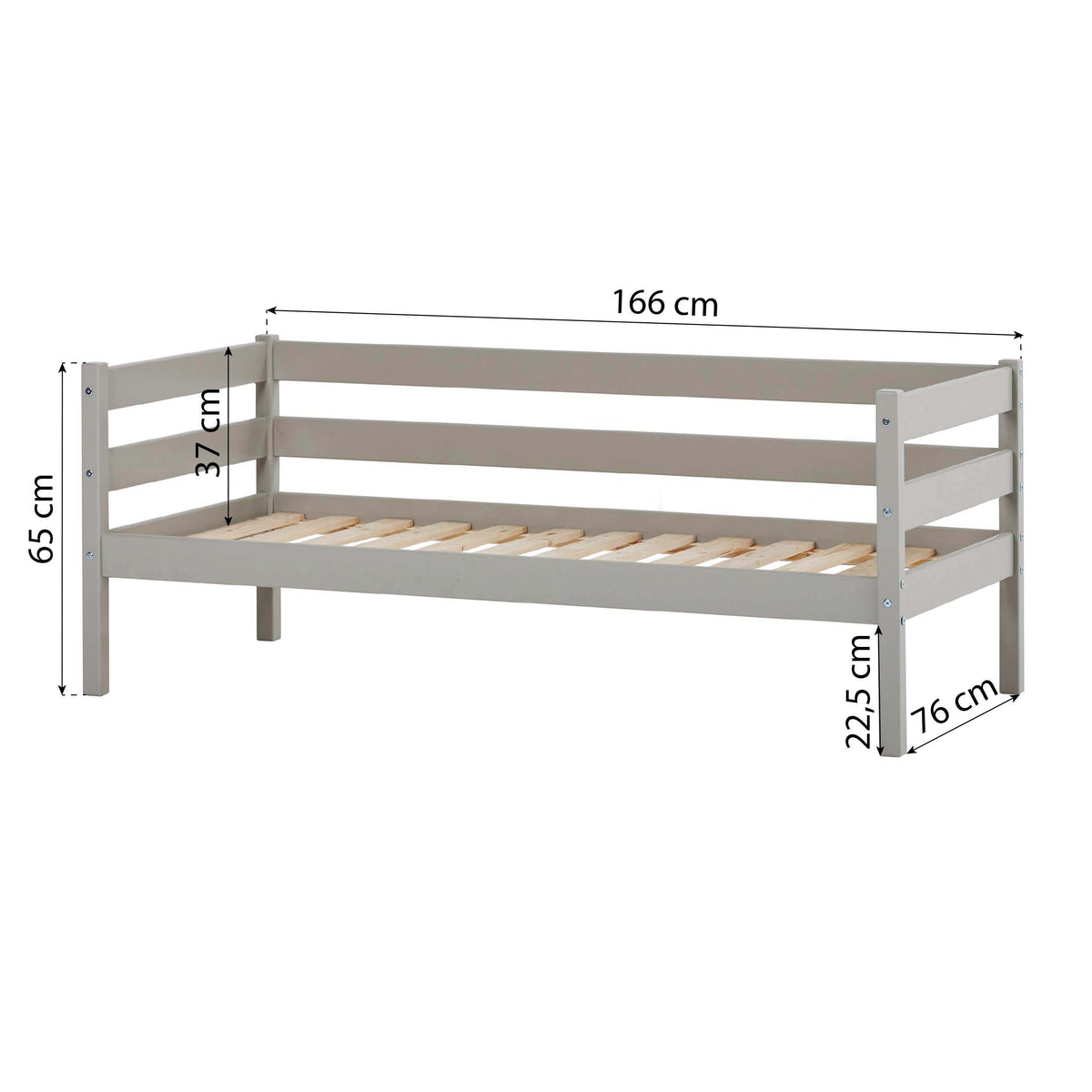 Hoppekids, ECO Comfort, Juniorisänky 70x160 cm, Dove Grey