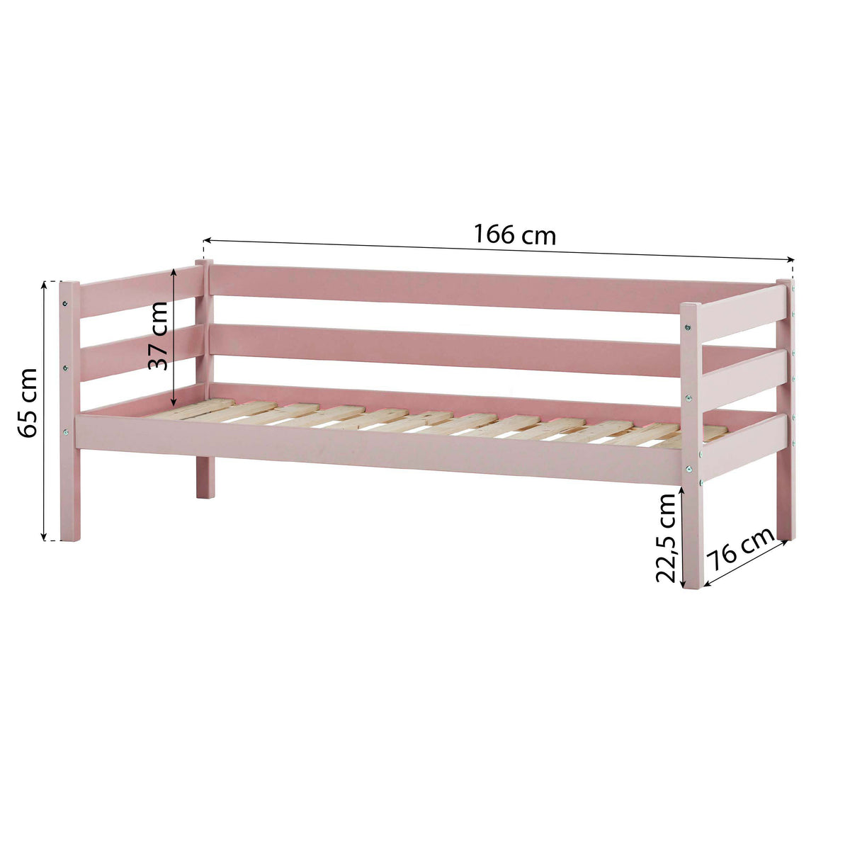 Hoppekids, ECO Comfort, Juniorisänky 70x160 cm, Pale Rose