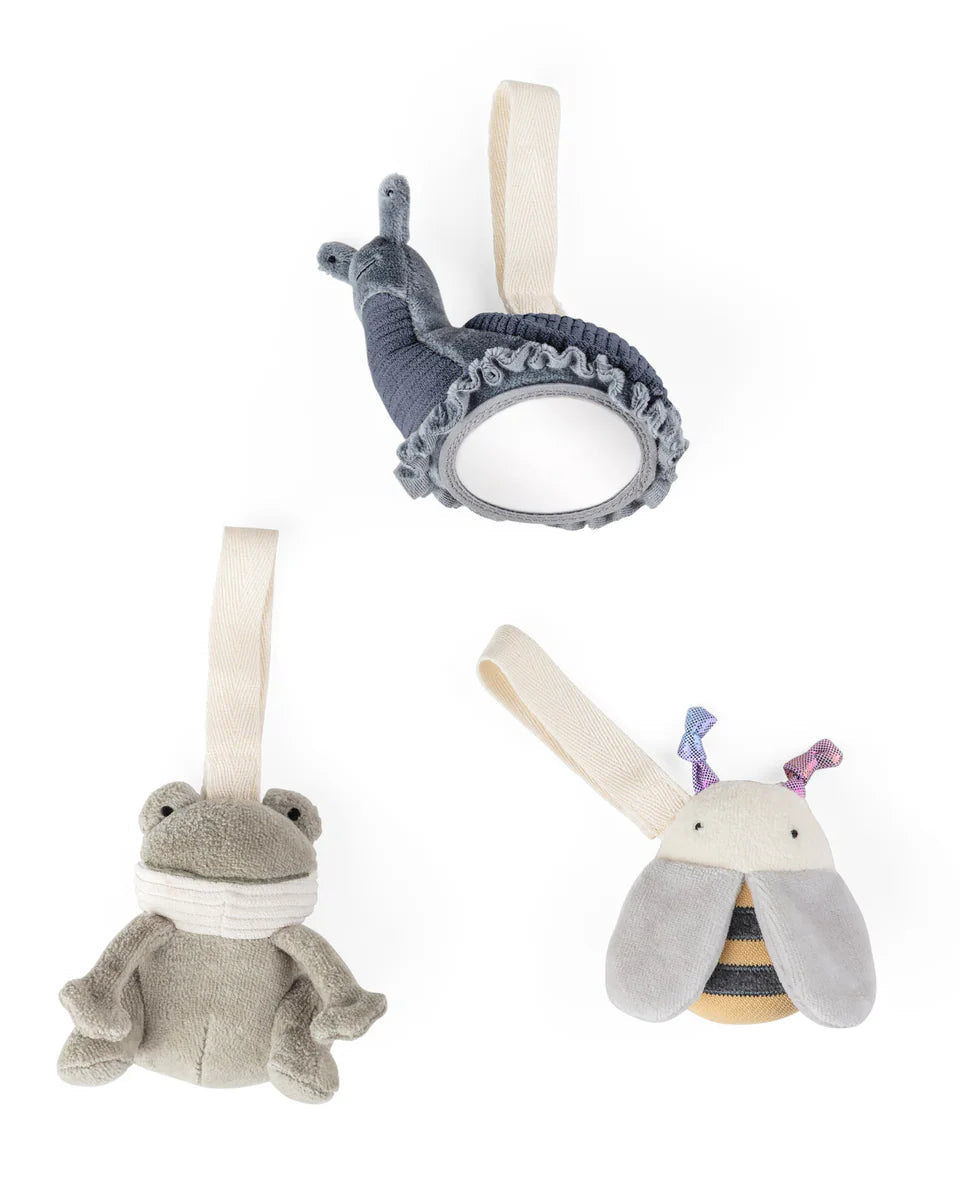 Zebra, Activation toy 3 pcs, Dusty Green