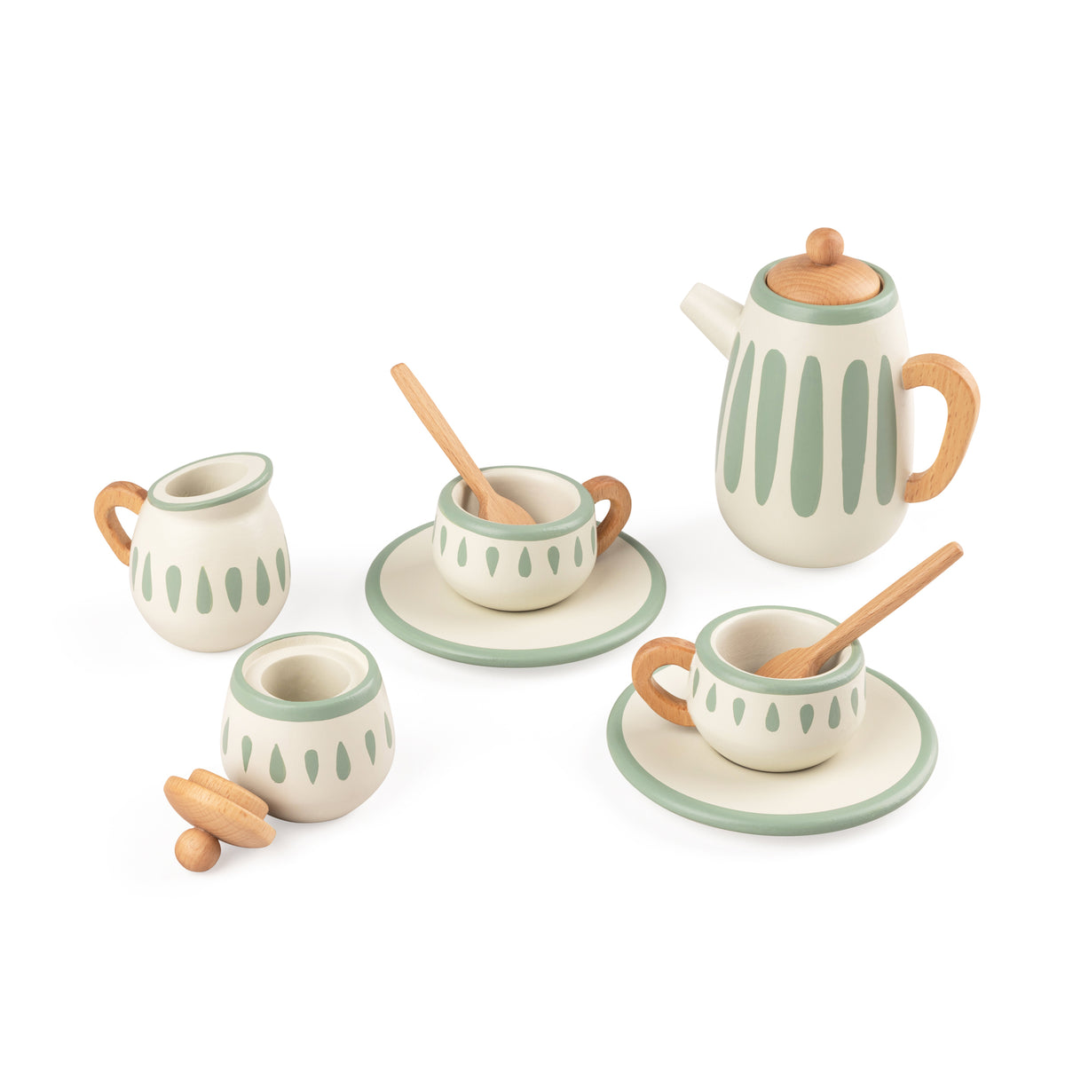 Zebra, Tea Set, Sage Green