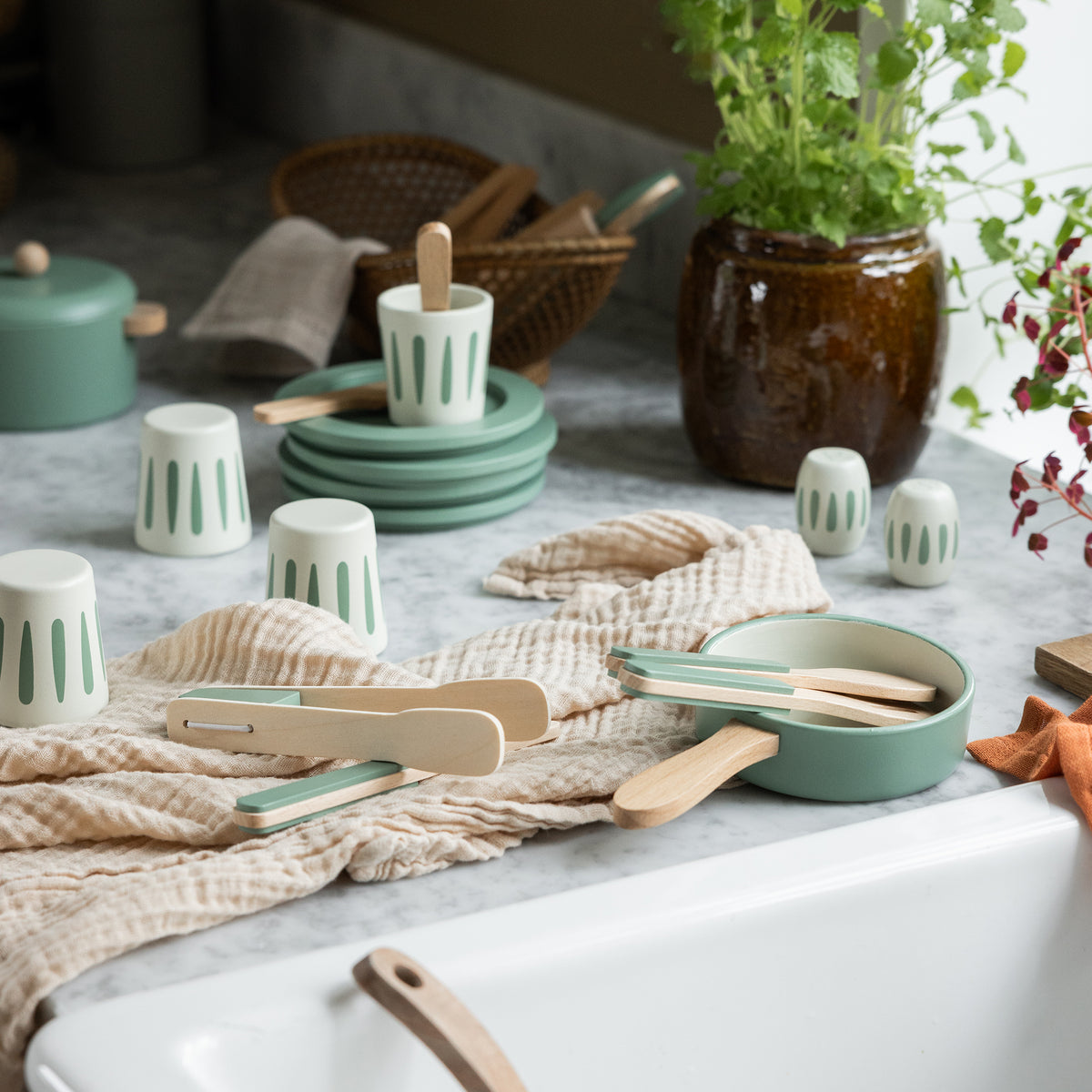 Zebra, Dining Set, Sage Green