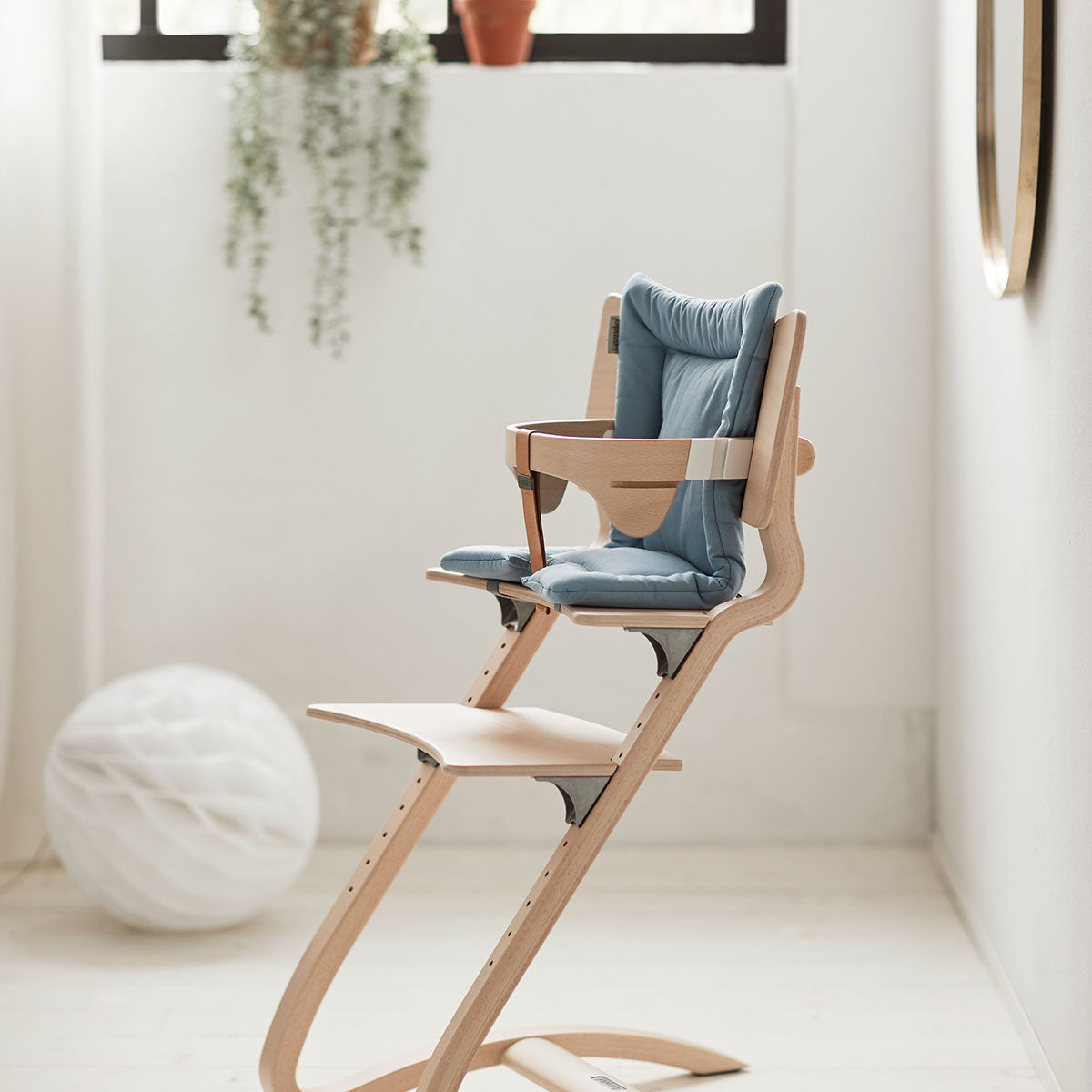 Leander Louie, Seat Cushion for High Chair, Dusty Blue