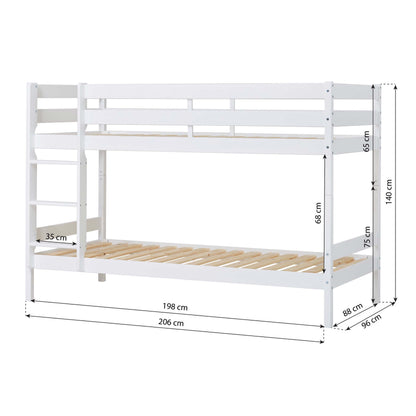 Hoppekids ECO Comfort, Våningssäng 90x200 cm, Vit
