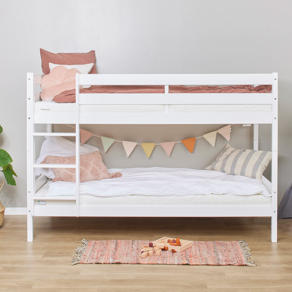 Hoppekids ECO Comfort, Våningssäng 90x200 cm, Vit