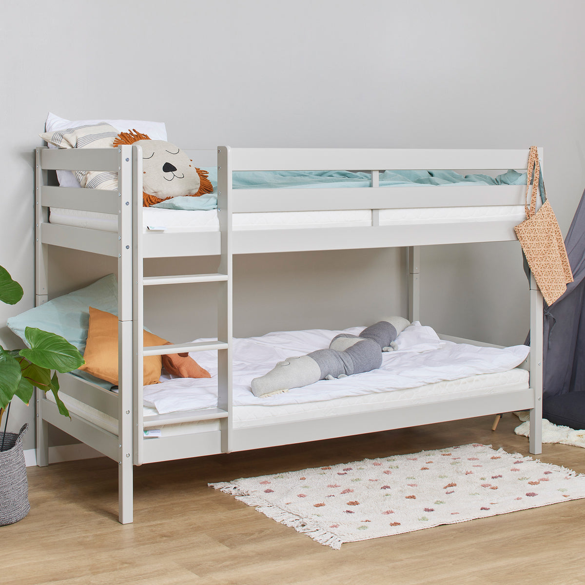 Hoppekids ECO Comfort, Våningssäng 90x200 cm, Dove Grey
