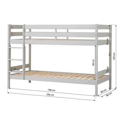 Hoppekids ECO Comfort, Våningssäng 90x200 cm, Dove Grey
