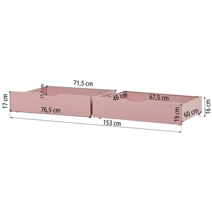 Hoppekids, ECO Comfort, Juniorisänky 70x160 cm, Pale Rose