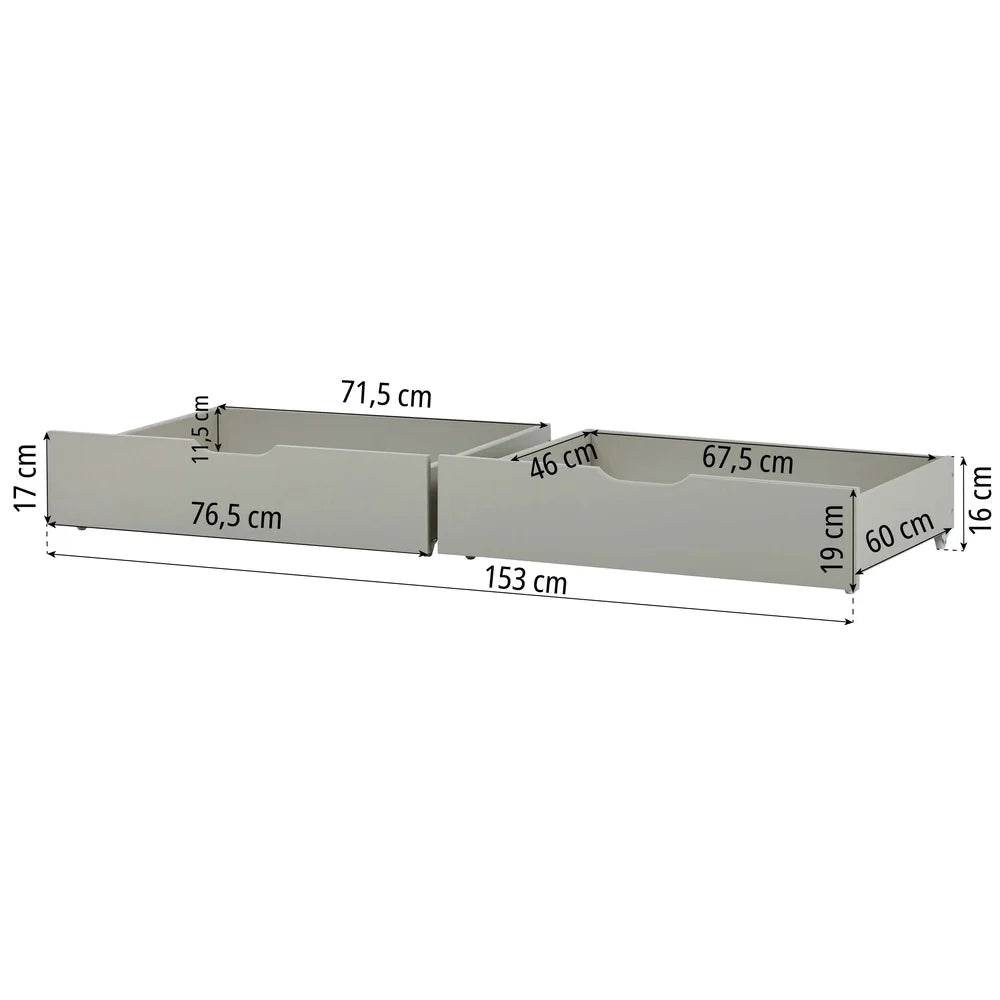 Hoppekids, ECO Comfort, Juniorisänky 70x160 cm, Dove Grey