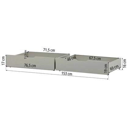 Hoppekids, ECO Comfort, Juniorisänky 70x160 cm, Dove Grey