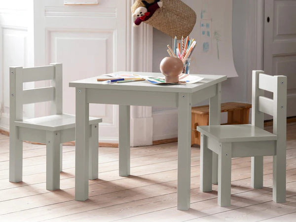 Hoppekids Mads, Bord &amp; Stolar Set, Dove Grey