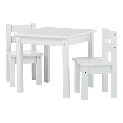 Hoppekids Mads, Table &amp; Chairs Set, White