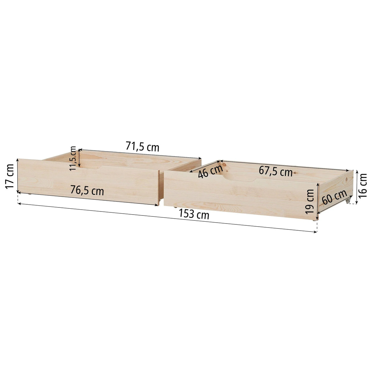 Hoppekids, ECO Comfort, Junior bed 70x160 cm, Wood