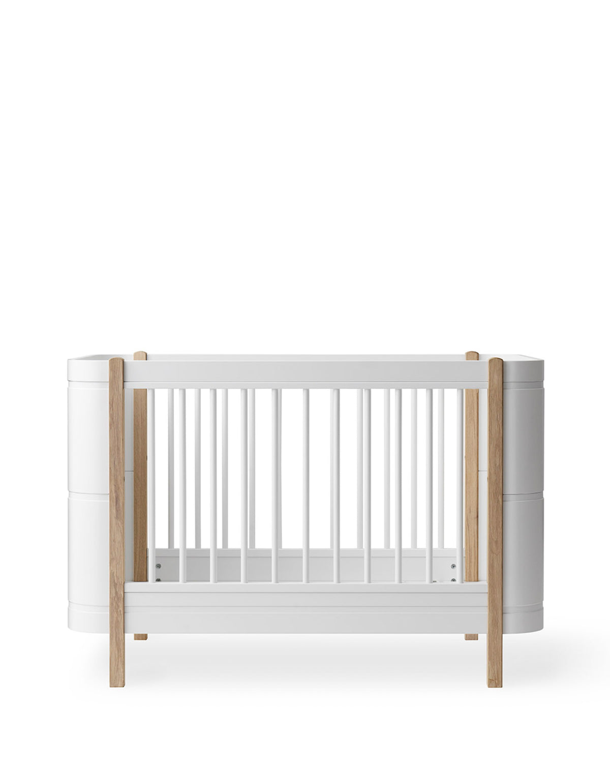 Oliver Furniture, Wood Mini+ Cot & Junior Bed 5in1, White/Oak