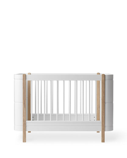Oliver Furniture, Wood Mini+ Cot & Junior Bed 5in1, White/Oak